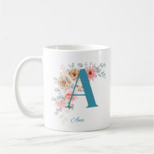Personlig Kaffe Mugg med Namn och alfabet A