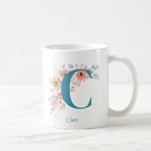 Personlig Kaffe Mugg med Namn och Alfabet C