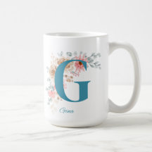 Personlig Kaffe Mugg med Namn och Alphabet G