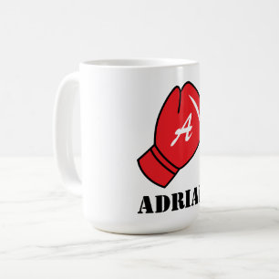 Personlig kaffe mugg med röd boxningshandikon