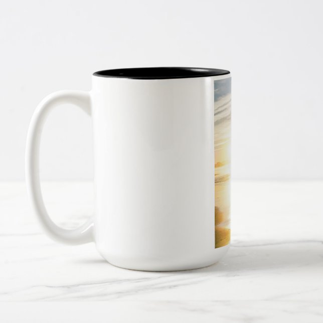 Personlig Kaffe Mugg Med Solnedgång För Surfare –  (Vänster)