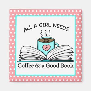 Personlig kaffe och Bra Bok Magnet