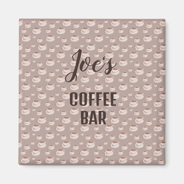 Personlig Kaffe Pub Station Magnet (Framsidan)
