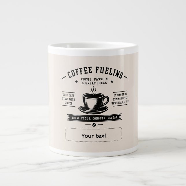 Personlig kaffecitatdesign – Anpassat namn Jumbo Mugg (Framsidan)