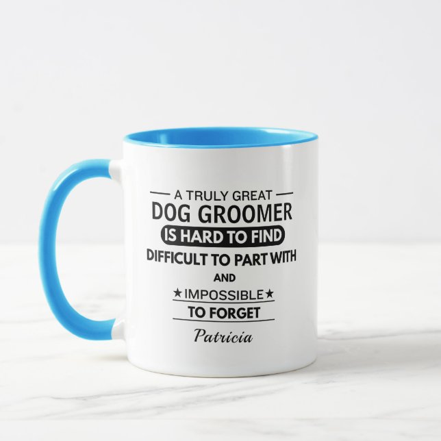 Personlig kaffekopp för hundfrisör med tacksamhet (Vänster)