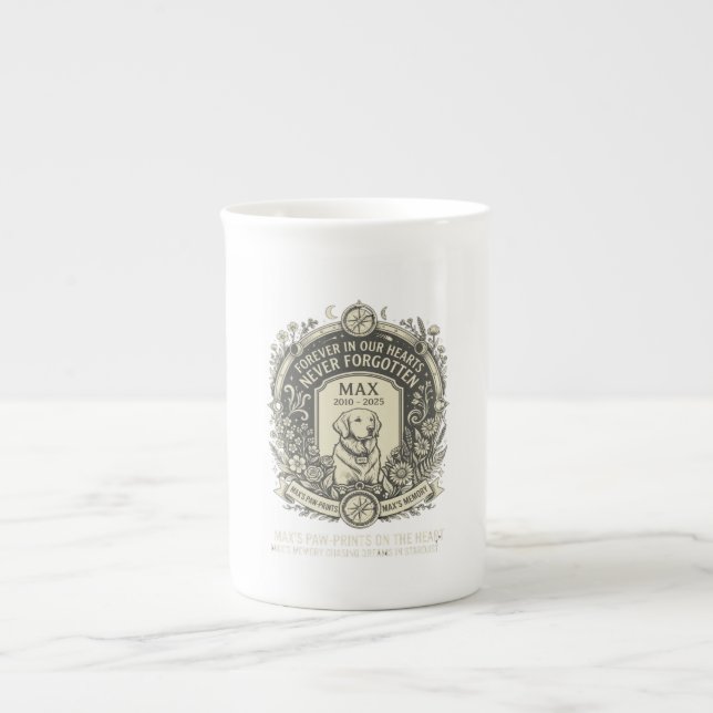 Personlig kaffekopp för husdjursförlust  benporslin mugg (Framsidan)