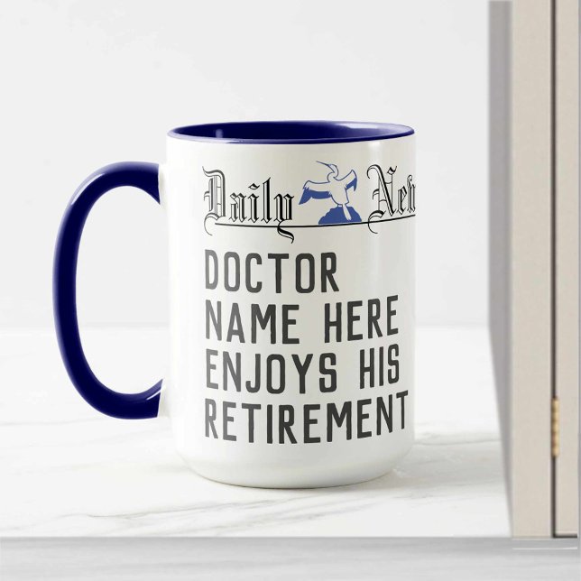 Personlig kaffekopp för läkare vid pensionering (Skapare uppladdad)