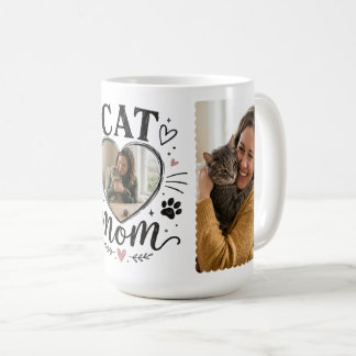 Personlig kaffemugg för kattmamma med flera foton