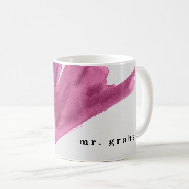 Personlig kaffemugg i vattenfärg lila (Framsida höger)