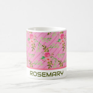 Personlig kaffemugg med blommor och blad