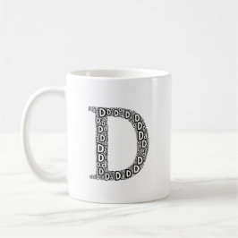 Personlig kaffemugg med bokstaven D som present