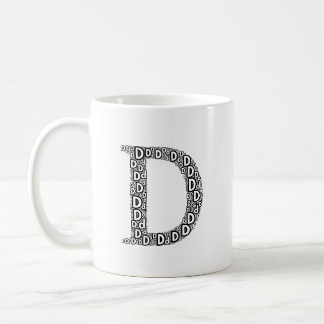 Personlig kaffemugg med bokstaven D som present (Vänster)