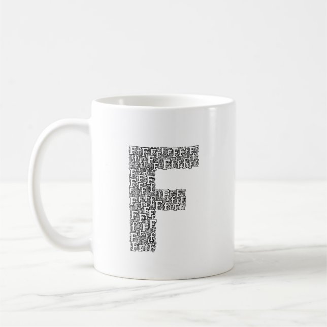 Personlig kaffemugg med bokstaven F som present (Vänster)