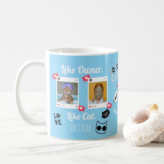 Personlig kaffemugg med kattfoto | Anpassad husdju (Med munk)