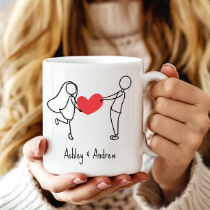 Personlig kaffemugg present till flickvän och pojk
