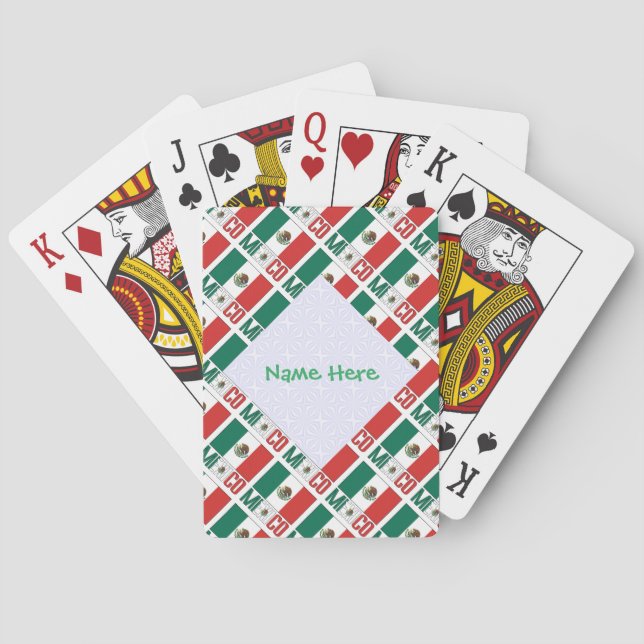 Personlig kakelplatta med Mexikos flagga Casinokort (Baksidan)