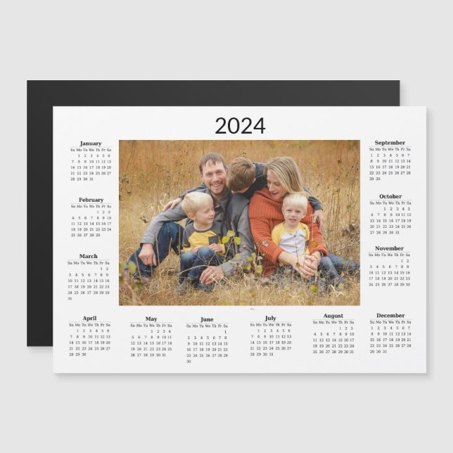 Personlig Kalender 2024 Magnet (Fram/baksida)