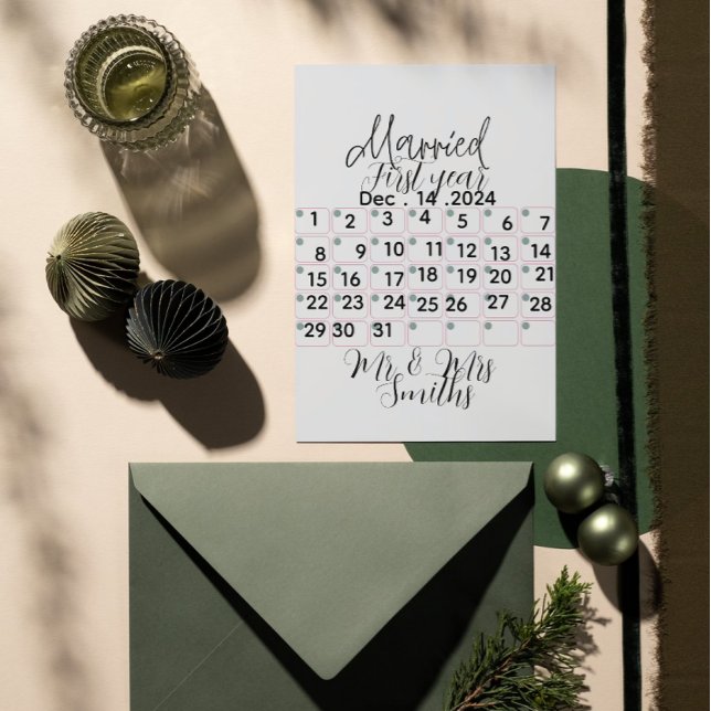Personlig kalender för gifta par datum inbjudningar (Skapare uppladdad)