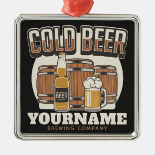 Personlig Kall Beer Oak Barrel Brewery Brewery Bre Julgransprydnad Metall