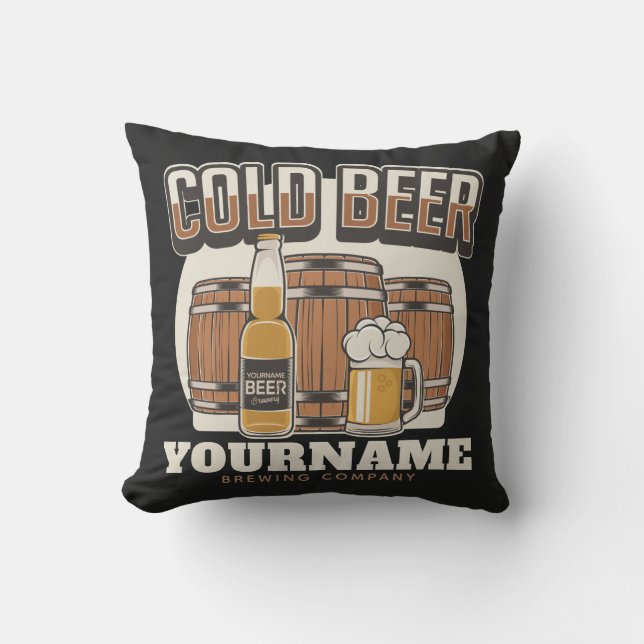 Personlig Kall Beer Oak Barrel Brewery Brewery Bre Kudde (Framsida)