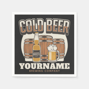 Personlig Kall Beer Oak Barrel Brewery Brewery Bre Pappersservett