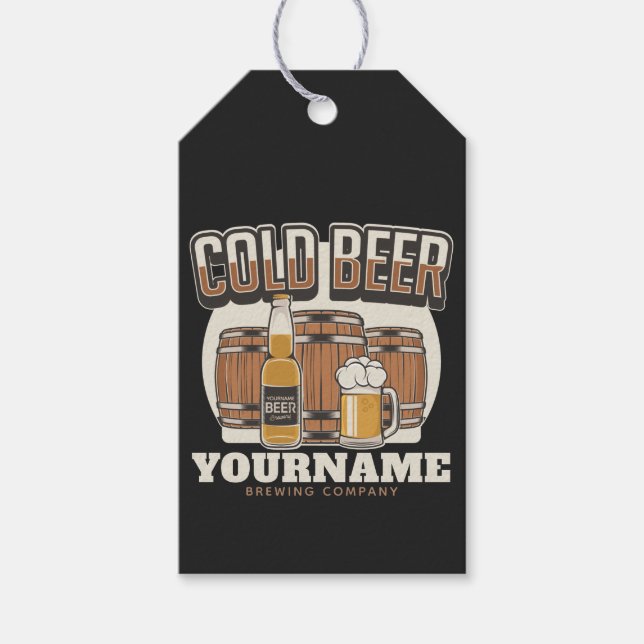 Personlig Kall Beer Oak Barrel Brewery Brewery Bre Presentetikett (Framsidan)