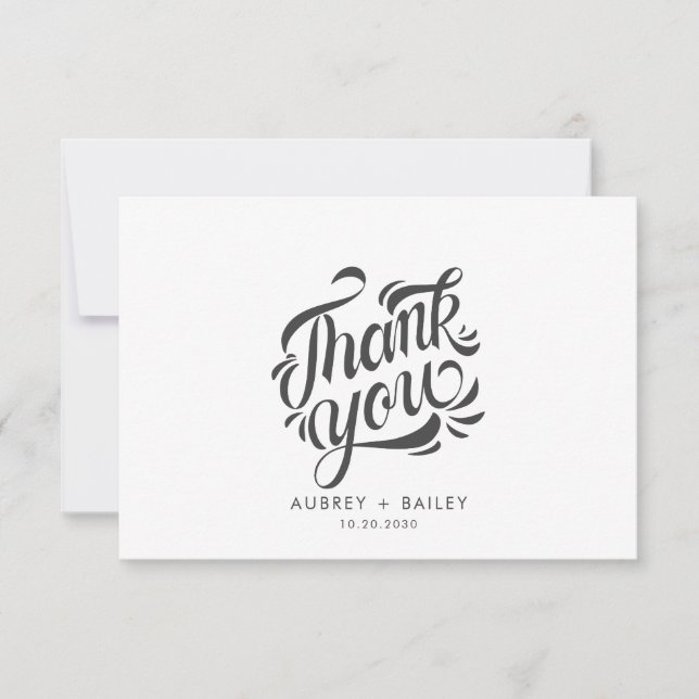 Personlig kalligrafi Bröllop Tack Ornamenterad  (Framsida)
