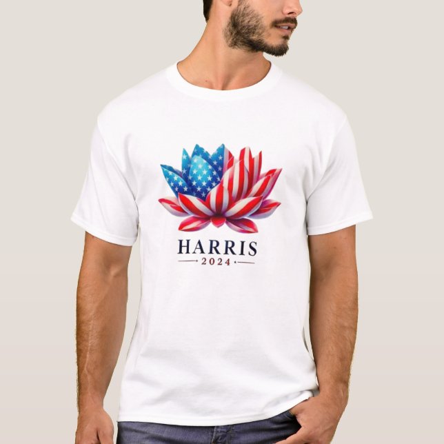 Personlig kamala harris-blomma Amerika T Shirt (Framsida)