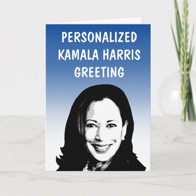 Personlig Kamala Harris välkomstkort Kort (Framsida)