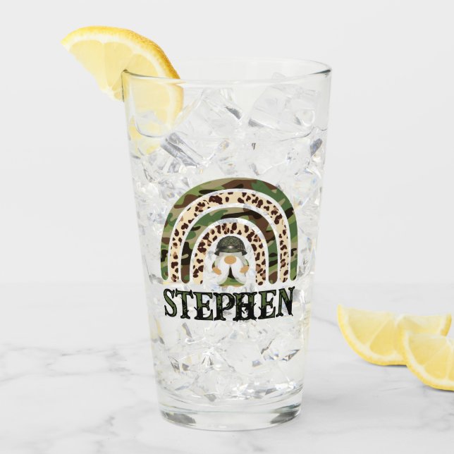 Personlig Kamouflage Regnbågsdesign Glaskopp (Framsida Ice)