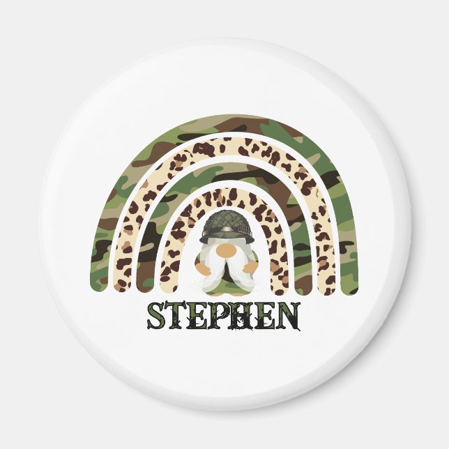 Personlig Kamouflage Regnbågsdesign Magnet (Framsidan)