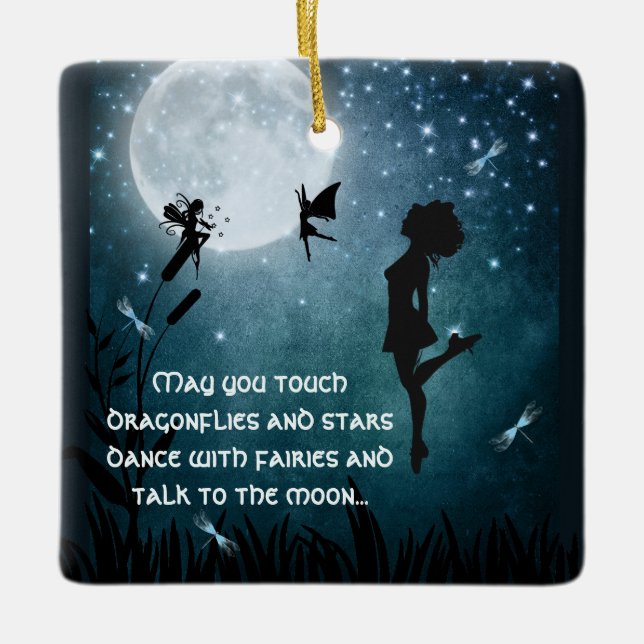 Personlig kan du dansa med Älvor Irish Dance Julgransprydnad Keramik (Framsida)