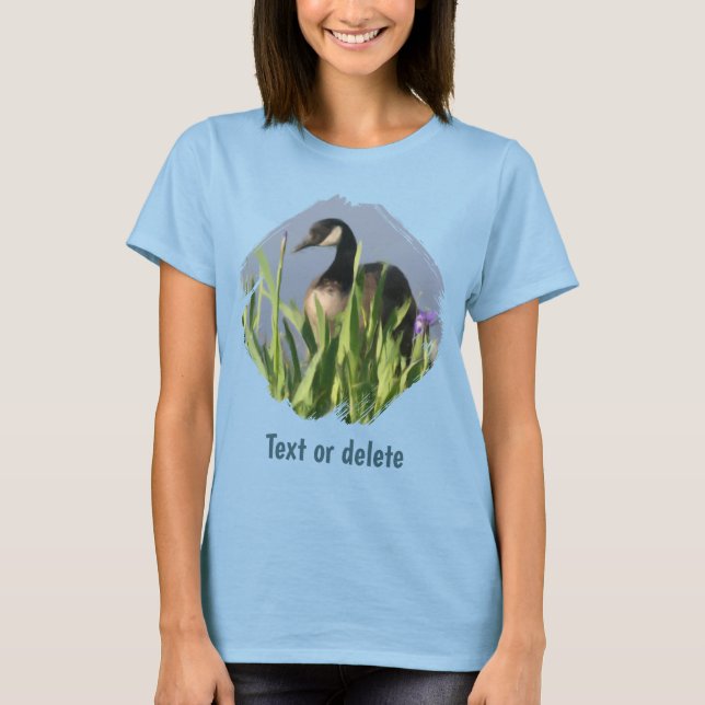 Personlig Kanada gås Iris Djur Konst T Shirt (Framsida)