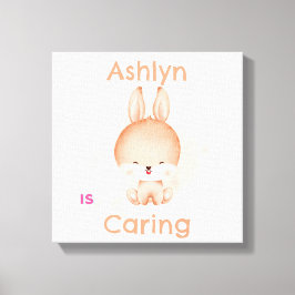 Personlig kanin konst för barn | Nursery Deco Canvastryck