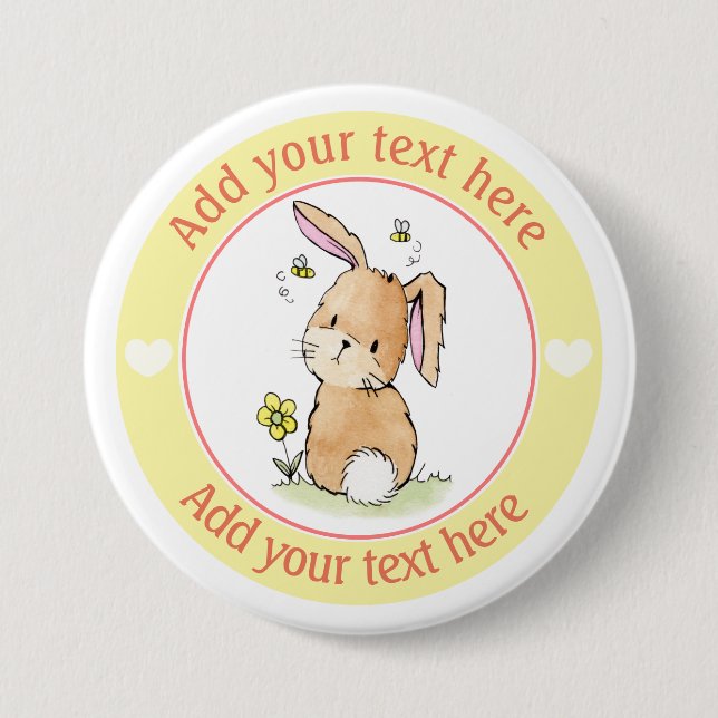 Personlig Kanin och Bin Knapp (Framsida)