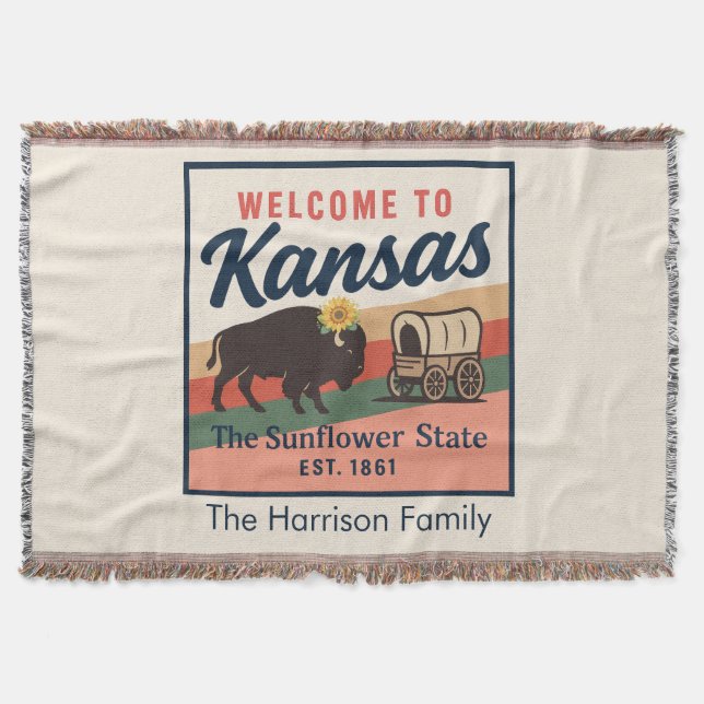 Personlig Kansas Kastfilt Filt (Framsidan)