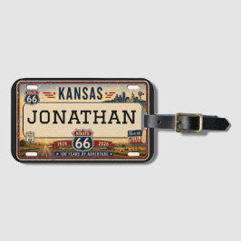 Personlig Kansas Route 66-design Bagagebricka