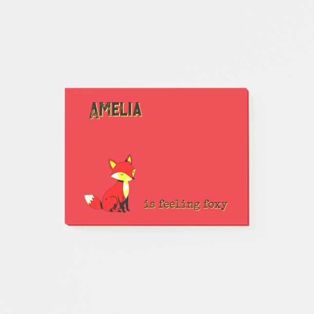 Personlig Känsla Fox Post-it Block (Framsida)