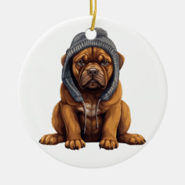 Personlig Käpp Corso Hund Art Julgransprydnad Keramik