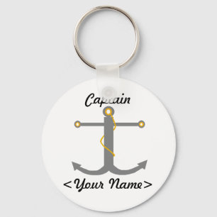 Personlig kapten Anchor Keychain Nyckelring