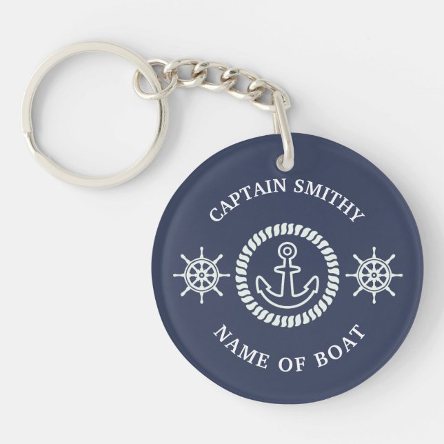 Personlig Kapten/Boat Namn Editable Nautical (Framsidan)