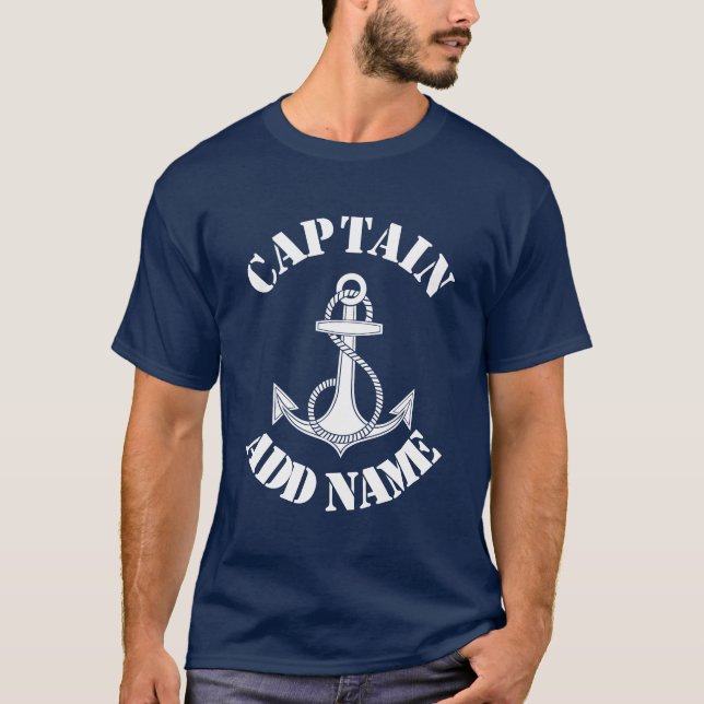 Personlig kapten namn ankare t shirt (Framsida)