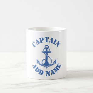 Personlig kapten namn båt kaffemugg