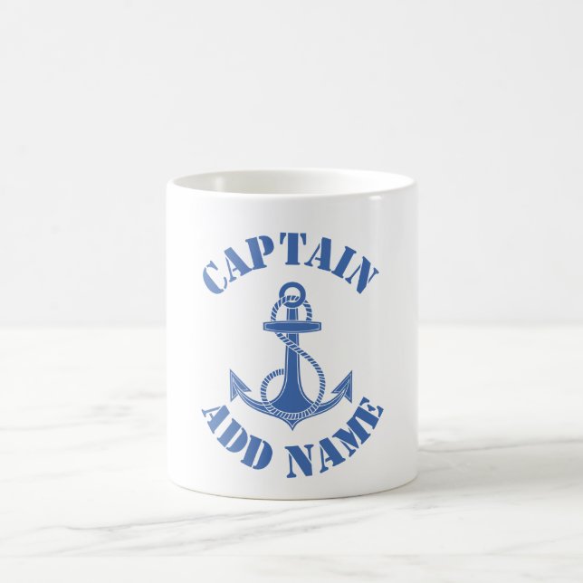 Personlig kapten namn båt kaffemugg (Center)
