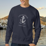 Personlig kapten Nautical Anchor Boat Namn Lång Ärmad Tröja<br><div class="desc">En nautisk konstruktion med ankare,  personlig med kaptenens namn,  båt namn och plats. Designad av Thisisnotme©</div>