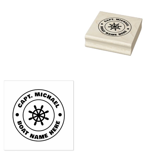 Personlig kapten Nautical Anchor Boat Namn Rub Stämpel (Stämplad)