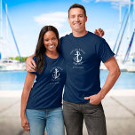 Personlig kapten Nautical Anchor Boat Namn T Shirt<br><div class="desc">En nautisk konstruktion med ankare,  personlig med kaptenens namn,  båt namn och plats. Designad av Thisisnotme©</div>