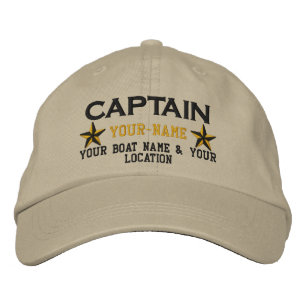Personlig Kapten Stars Boll Cap Embroidery Broderad Keps