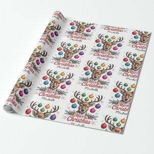 Personlig Kära Ren Vintage Jul Presentpapper