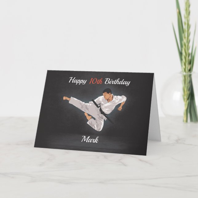 Personlig Karate/Tae Kwon Do Birthday Card Kort (Framsida)